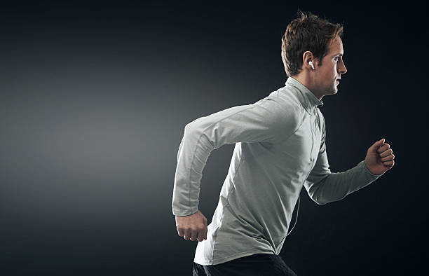 istock Earphones with a strong performance just like his workout 607916526