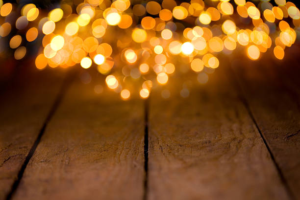 istock Bokeh background with empty wooden boards 607918842