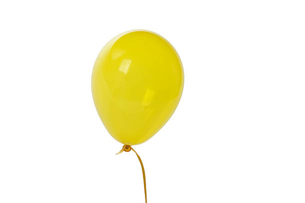 istock Yellow balloon isolated on white background 607923866