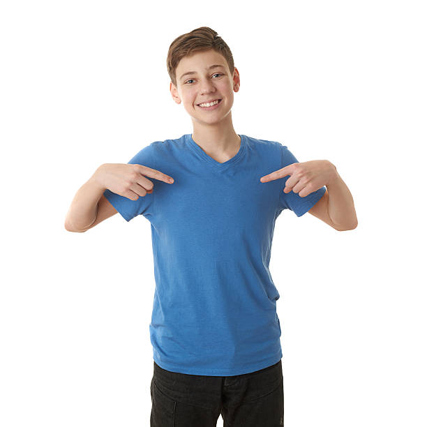 istock Cute teenager boy over white isolated background 607924932