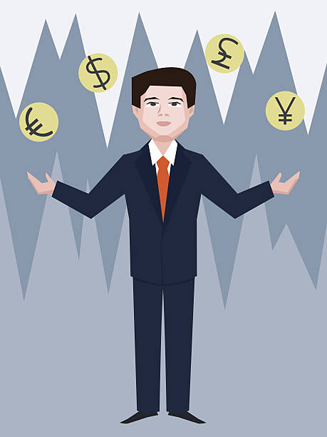 forex-händler jonglieren mit währung cartoon - finance juggling businessman euro symbol stock-grafiken, -clipart, -cartoons und -symbole