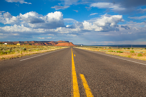 Long empty highway road,Arizona, USA