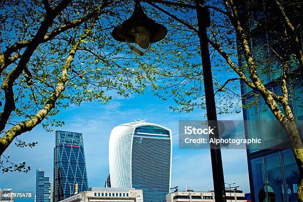 Skyline Over The Thames In London Stock Photo - Download Image Now - 122 Leadenhall Street, 20 Fenchurch Street, Barge