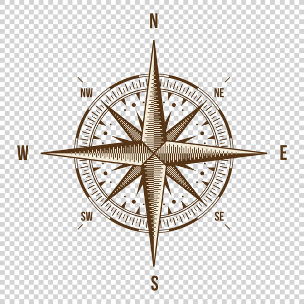 illustrazioni stock, clip art, cartoni animati e icone di tendenza di bussola vettoriale. illustrazione di alta qualità. vecchio stile. ovest, est, nord - compass drawing compass map cartography