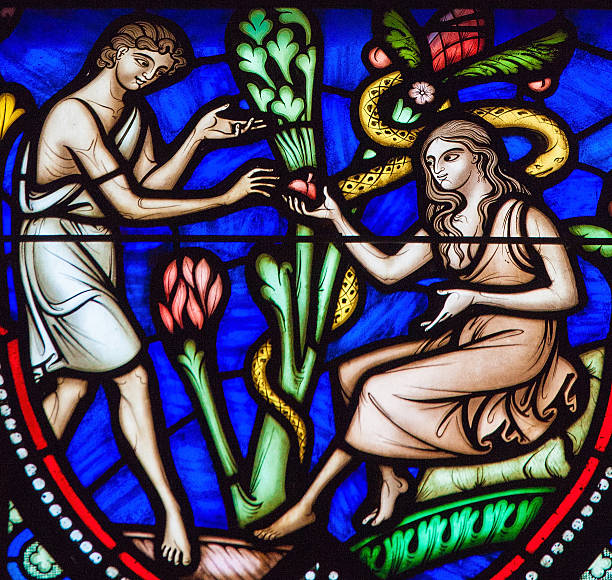 Adam and Eve and the Original Sin stock photo