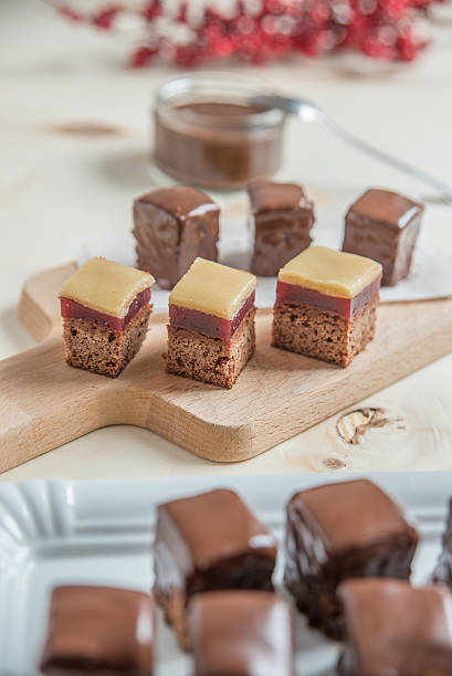 istock Home made dominos with marcipan and chocolate 607979074