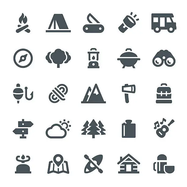 Vector illustration of Camping Icons