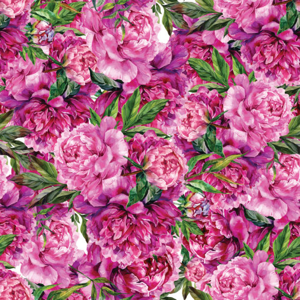 illustrazioni stock, clip art, cartoni animati e icone di tendenza di motivo ad acquerello floreale vintage senza cuciture - rose pattern victorian style seamless