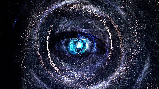 Eye in Space, Eyes Soul Eye in Space made In Computer Graphics. Spirituality eye nebula stock pictures, royalty-free photos & images