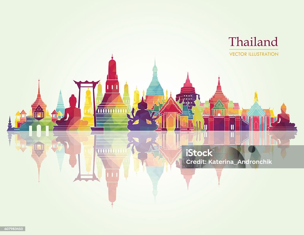 Thailand detailed skyline. Vector illustration Thailand stock vector