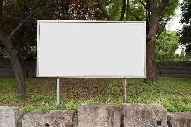istock Large blank billboard on a street wall 607984804