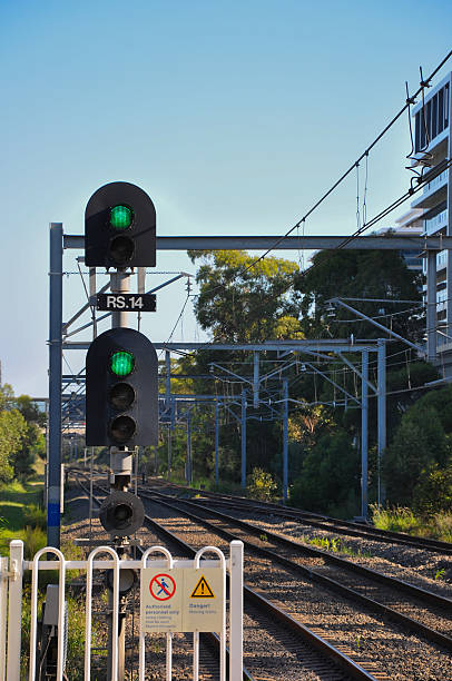 istock Traffic light for train in New South Wales, Australia 607985434
