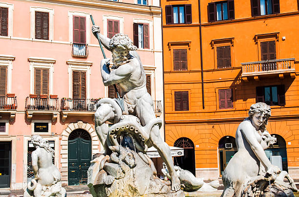ネプチューン、ナヴォーナ広場のローマ、イタリア - italy rome neptune roman mythology ストックフォトと画像
