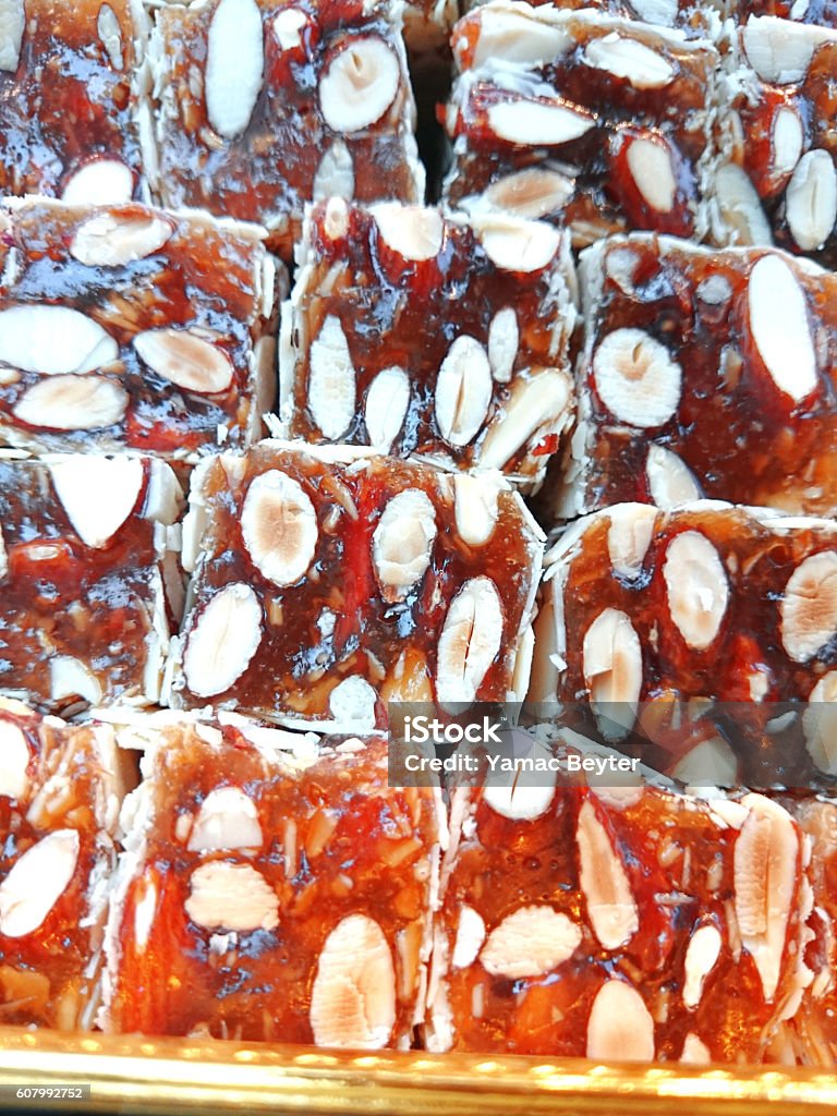 Turkish Delights with hazelnut Anatolia Stock Photo