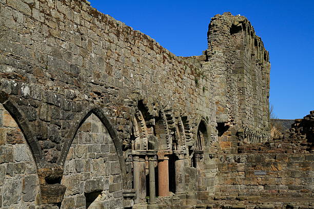 Ruin of St Andrews Cathedral, Scotland Ruin of St Andrews Cathedral, Scotland, United KingdomRuin of St Andrews Cathedral, Scotland, United Kingdom kirkyard stock pictures, royalty-free photos & images