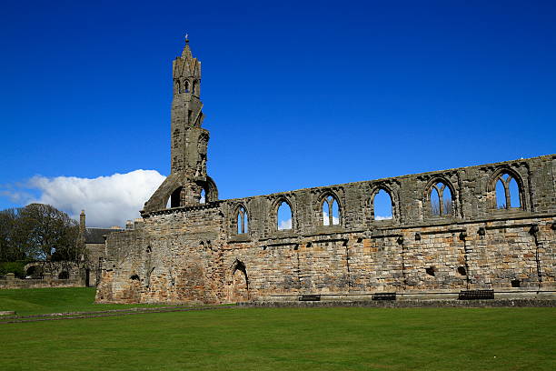 Ruin of St Andrews Cathedral, Scotland Ruin of St Andrews Cathedral, Scotland, United KingdomRuin of St Andrews Cathedral, Scotland, United Kingdom kirkyard stock pictures, royalty-free photos & images