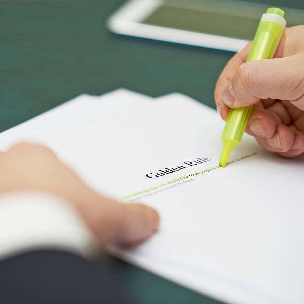istock Marking words in a golden rule definition 607997682