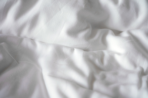 Bed Sheets Soft White Wrinkly Texture Background Stock Photo - Download ...