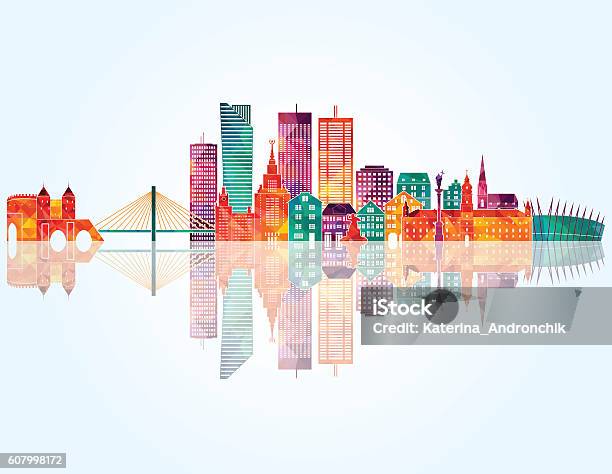 Warsaw Skyline Vector Illustration Stock Illustration - Download Image Now - Poland, Urban Skyline, Abstract