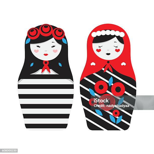 Russian Dolls Matryoshka Stock Illustration - Download Image Now - Russian Nesting Doll, Abstract, Adult