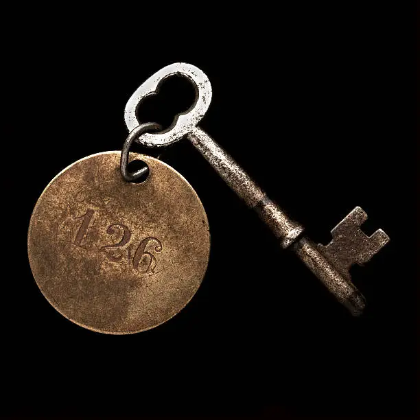 A vintage hotel key 