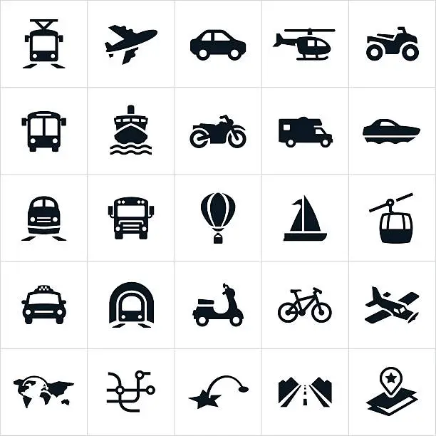 Vector illustration of Transportation Icons