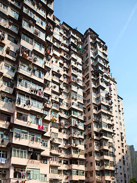 istock Old residential building in Hong Kong 608001326