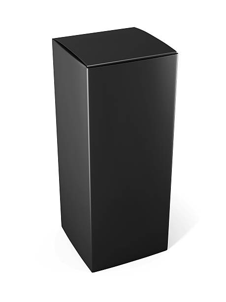 istock Template black cardboard package box for cosmetic products isola 608001526