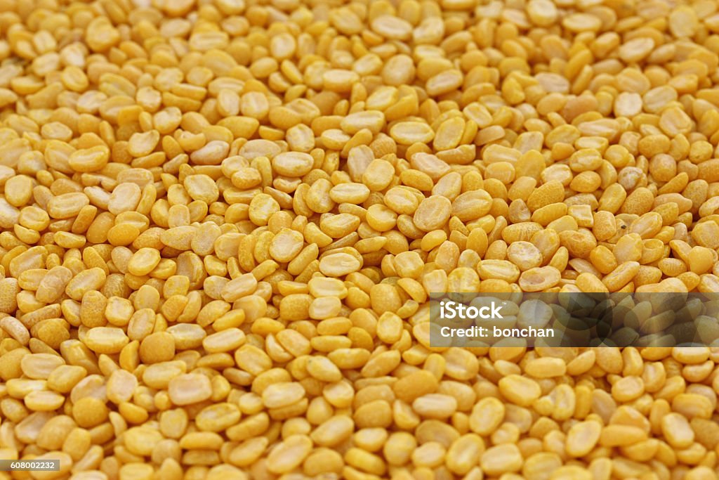 yellow moong dal, skinned and split mung bean Dahl Stock Photo