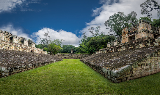 Ball Court of Mayan Ruins - Copan Archaeological Site, Honduras