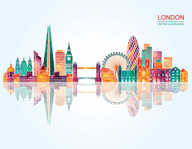 лондон скайлайн абстрактный. векторная иллюстрация - pattern music backgrounds city stock illustrations