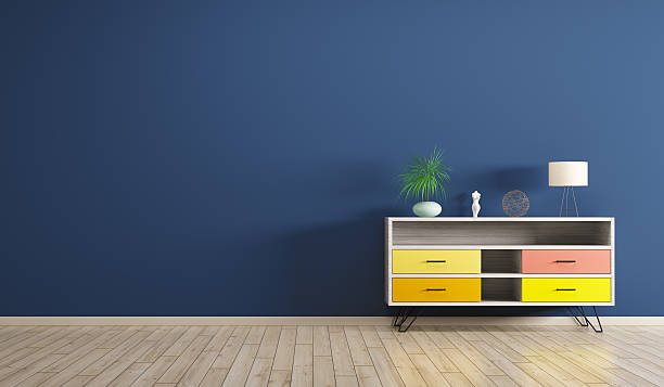 istock Interior with wooden cabinet 3d rendering 608007278