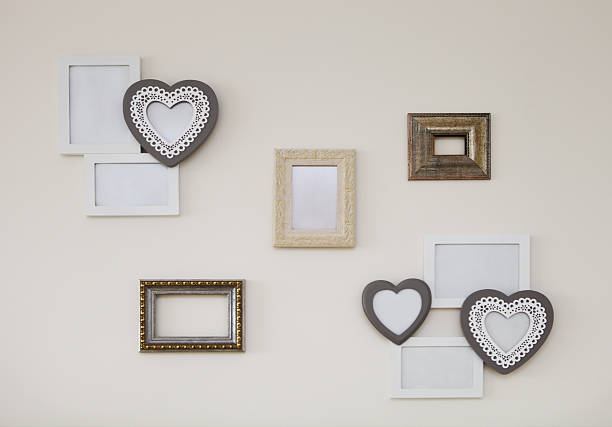 istock Set of white and golden vintage antique frames 608010164