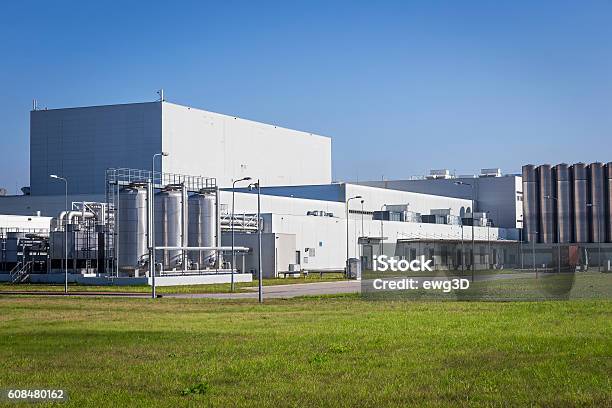 White Buildings Of Modern Factory Stock Photo - Download Image Now - Factory, Building Exterior, Outdoors