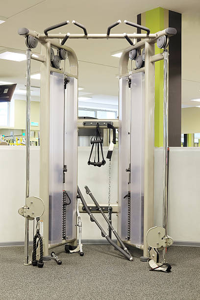 istock fitness hall with sport equipment 608492908
