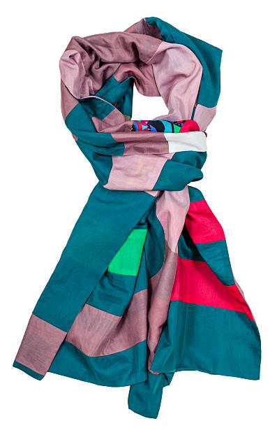 istock knotted scarf stitched from strips of silk fabrics 608502662