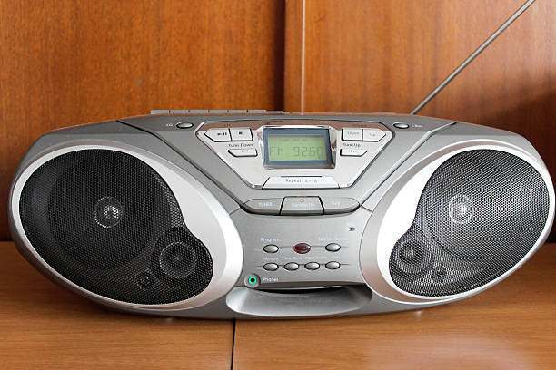 istock Old portable radio and CD  player 608507060