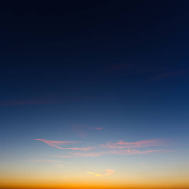 istock Colorful sky after sunset on the horizon. Autumn Twilight. 608509920