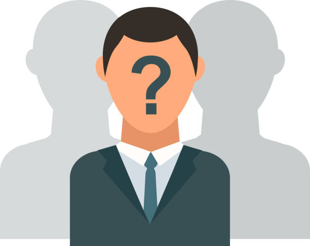 Unknown person vector illustration. Unknown person vector silhouette. Man person silhouette. Unknown person protest looking people black anonymous and portrait face. Unknown person unnamed incognito human avatar face icon question mark people one person silhouette stock illustrations