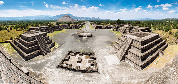 Panoramic View of Teotihuacan Pyramids Mexico