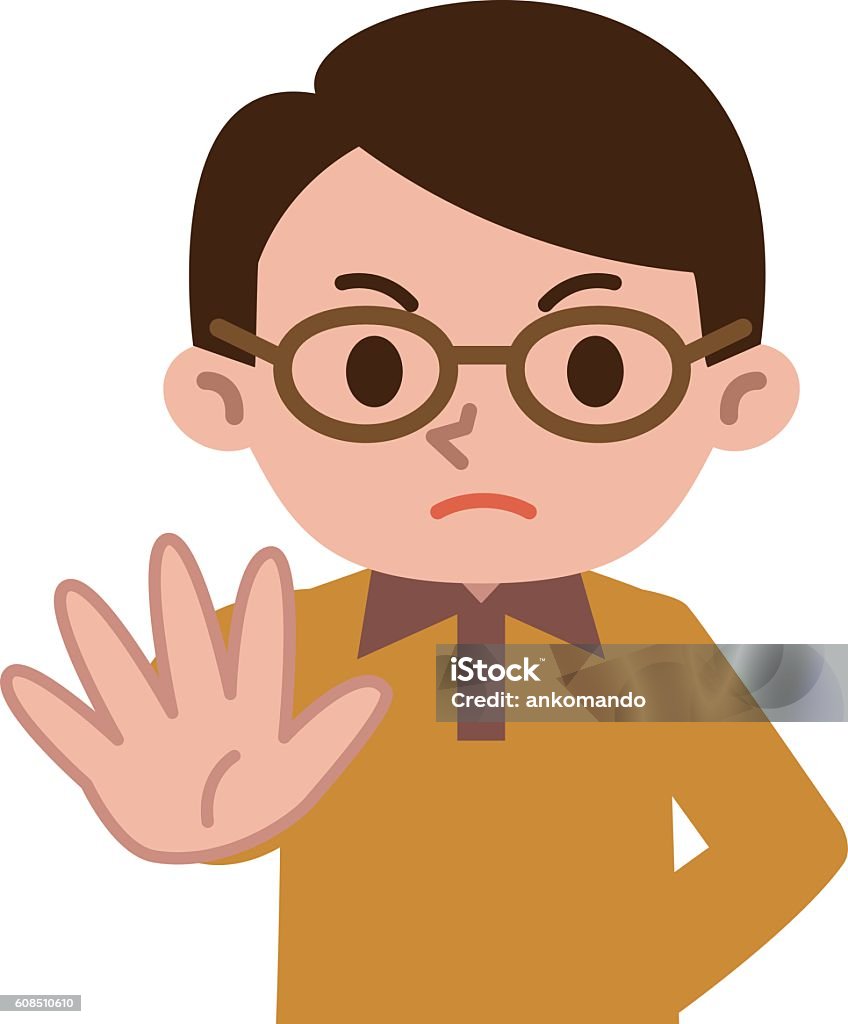거절남자의 일러스트 거절에 대한 스톡 벡터 아트 및 기타 이미지 - 거절, 남자, 몸짓 - iStock