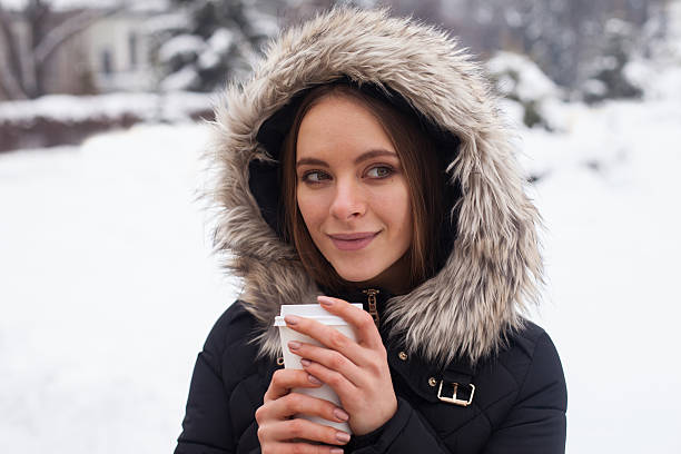 istock Winter, woman and hot coffee 608511884