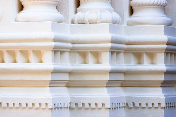 istock Deail of carved columns, architectural background with copy space 608516204