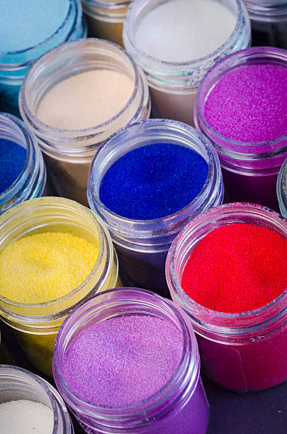 istock lot of multicolored paint in jars for makeup artistry 608516472