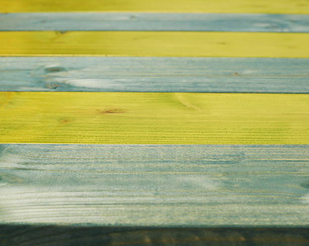 istock Paint coated wooden boards 608522230