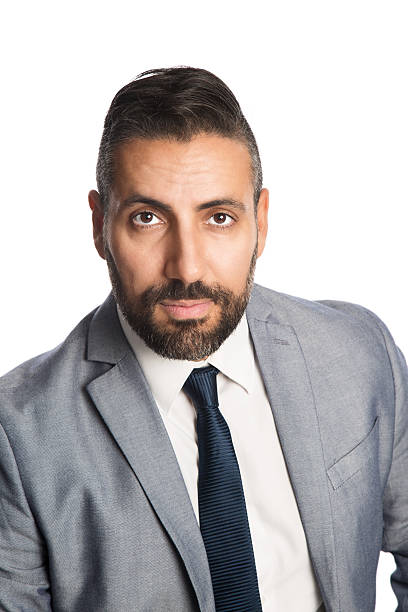 istock Handsome businessman in grey 608527396