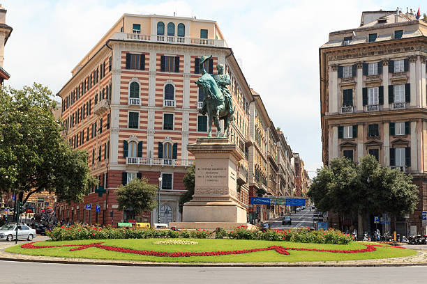 This war memorial located on the hill of San Giusto in Trieste, Italy,  is a War Memorial to volunteers who fell in Trieste in the First World War.  The sculptor was Attilio Selva, a Trieste-born  sculptor who later moved to Rome and lived from 1888 to 1970.  His works include numerous fountains and other monuments throughout Italy.  This sculpture was commissioned by Mussolini.