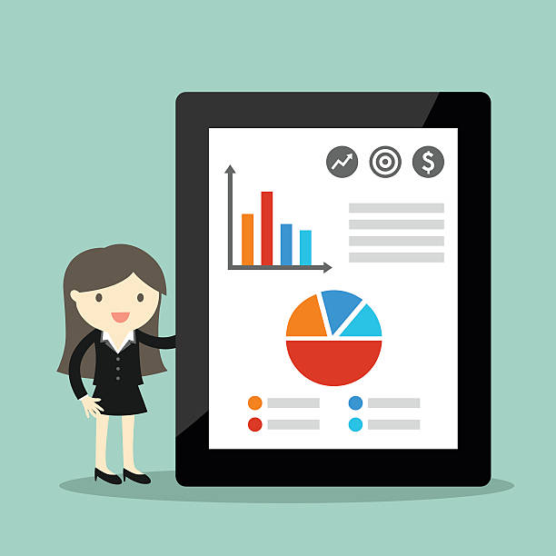 istock Business concept, Business woman giving presentation and explaining charts. 608540232