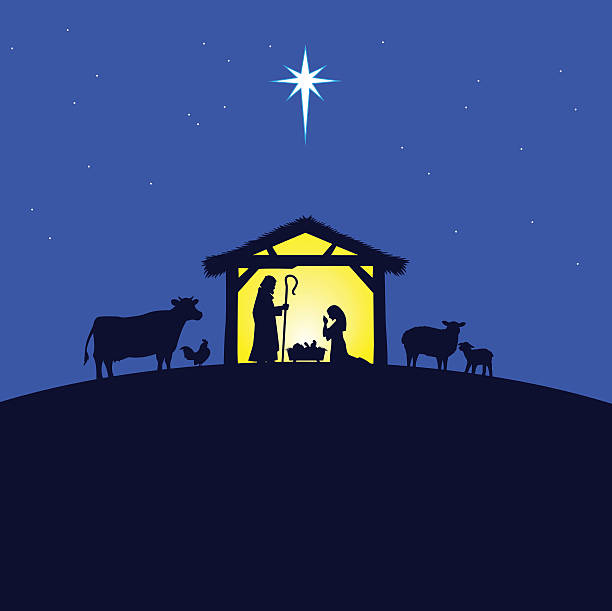 Nativity Manger A vector illustration of a Nativity scene. bethlehem star stock illustrations