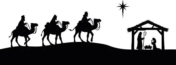 Vector illustration of Nativity Silhouette